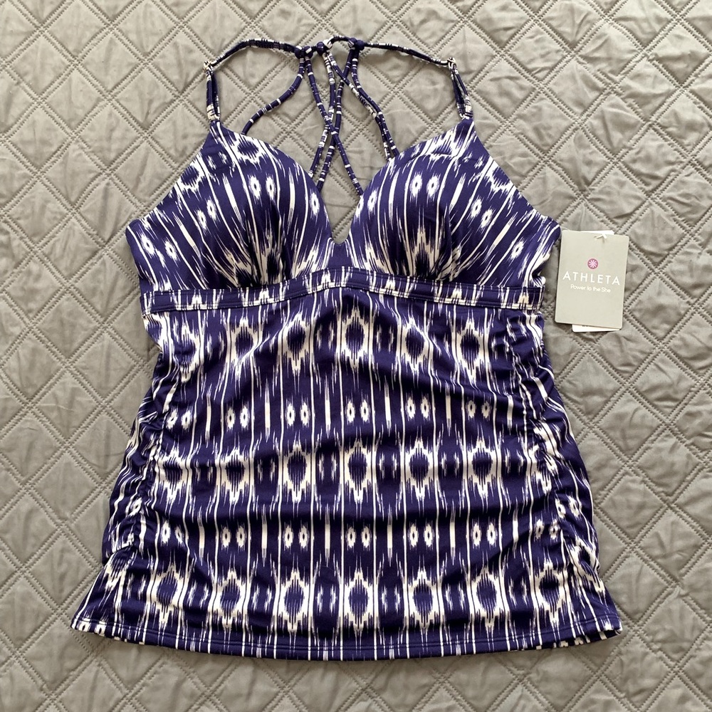 Athleta Aqualux Print Swimsuit Top. Size L. New with tags.